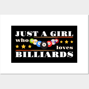 Just A Girl Who Loves Billiards Posters and Art